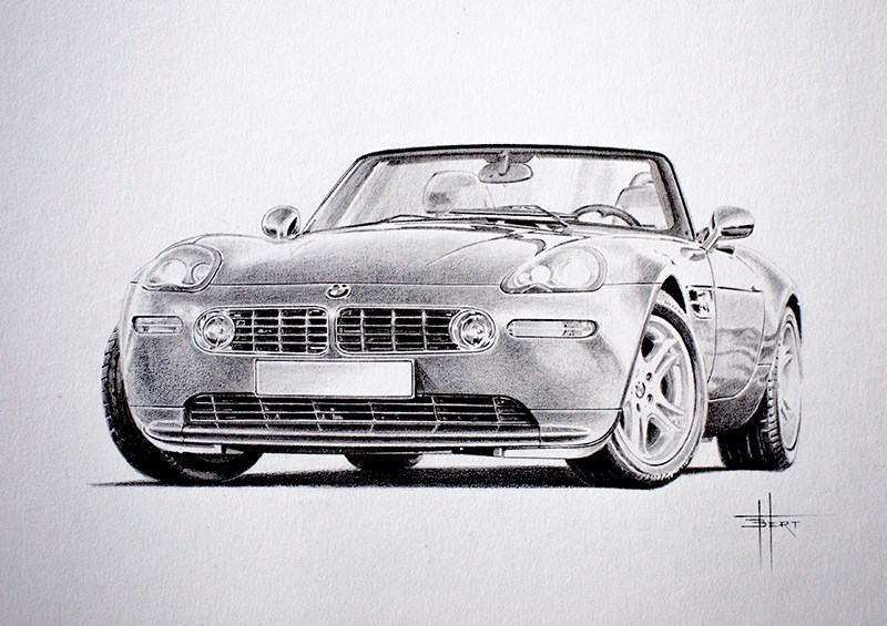 BMW Z8 drawing by Bert Heemskerk