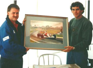 Andrew Kitson with Ayrton Senna