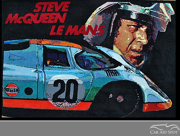 Porsche 917 Steve McQueen tapestry by Keith Collins