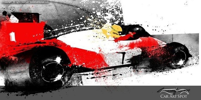 Ayrton Senna by Automotive Artist and Car Designer Michele Leonello
