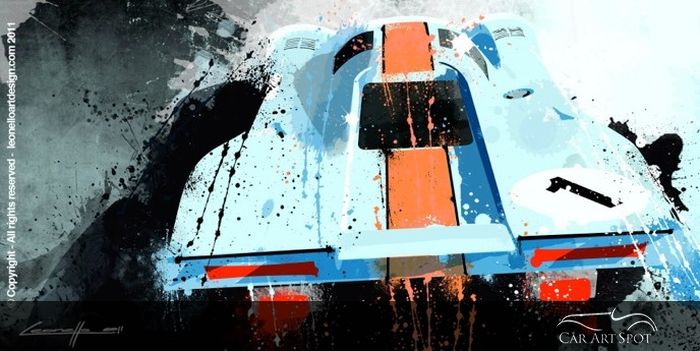 Porsche Painting by Michele Leonello