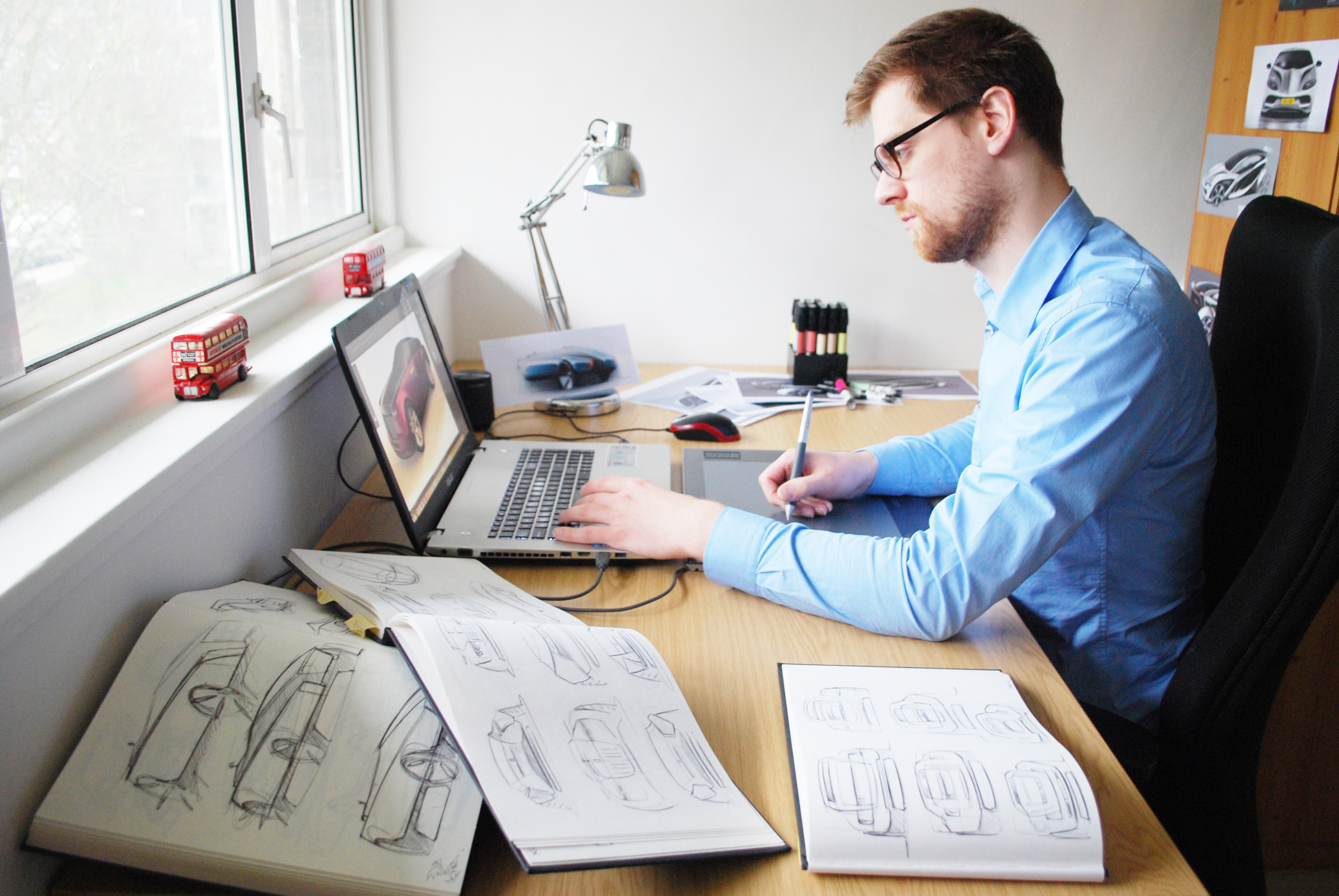 Niels van Roij at work in his design studio