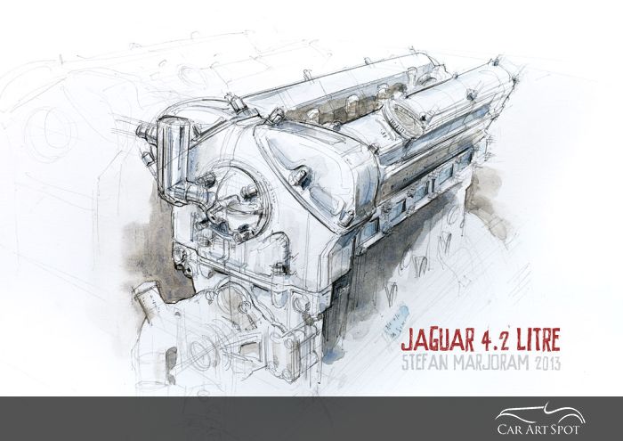 Car Art Jaguar engine by Stefan Marjoram