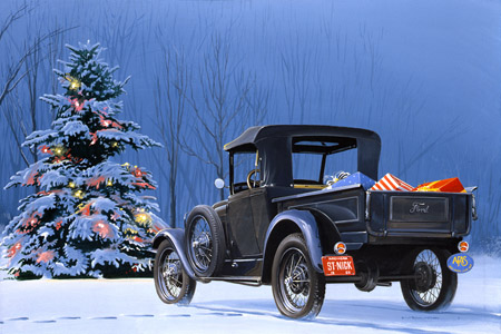 Charles Maher pickup truck winter scene