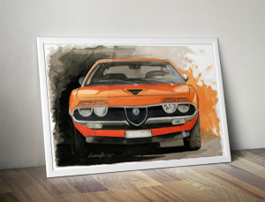 Muscle car painting by Michele Leonello
