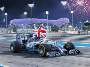 'Hammertime' Lewis Hamilton World Champion 2014 in Abu Dhabi by Andrew Kitson